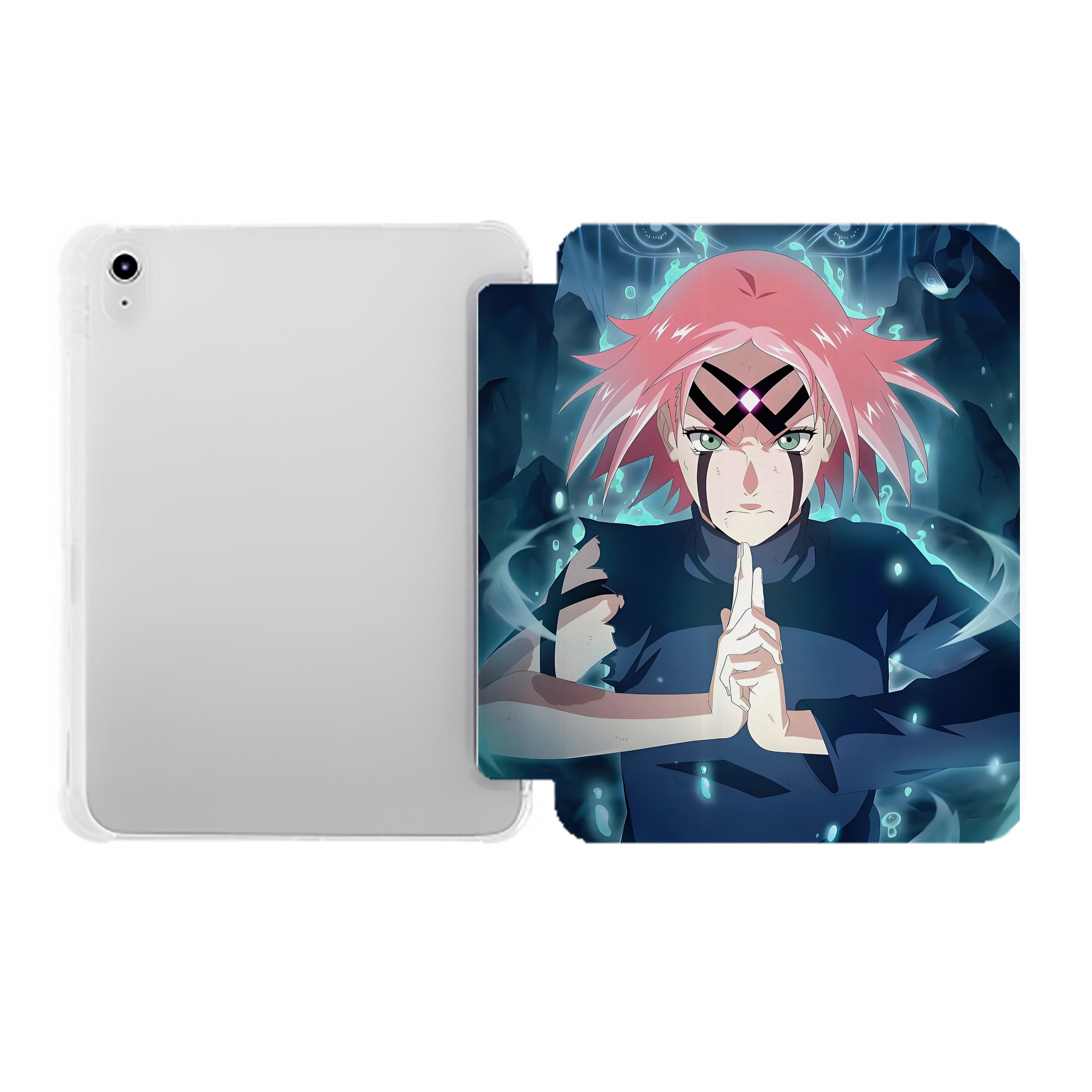 （画像用） NARUTO -ナルト- NARUTO -ナルト- 疾風伝 IPad ケース ペン収納付き 三つ折りスタンド PUレザー×シリコン 対応機種9.5/10.5/10.9インチ